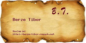 Berze Tibor névjegykártya