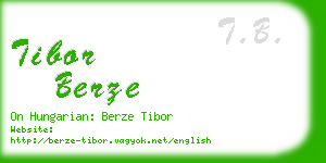 tibor berze business card